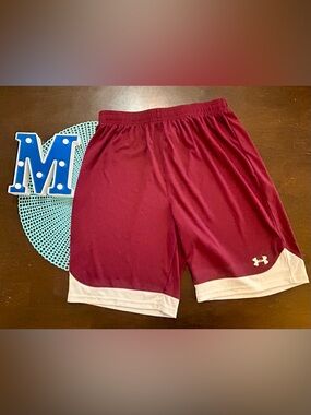 Boy’s XL Under Armour Maroon and White Athletic Shorts